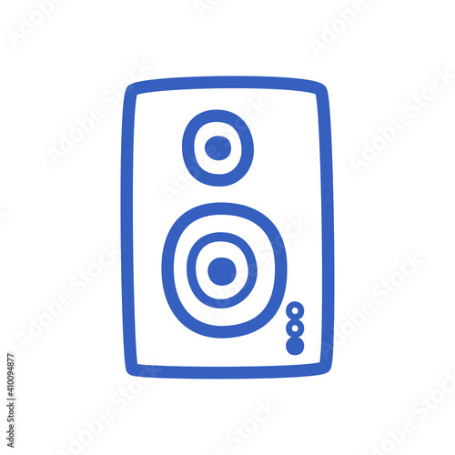 Free Download Music speaker icon isolated on white, music, stereo. Vector linear illustration in the doodle style. - GFXLoad
