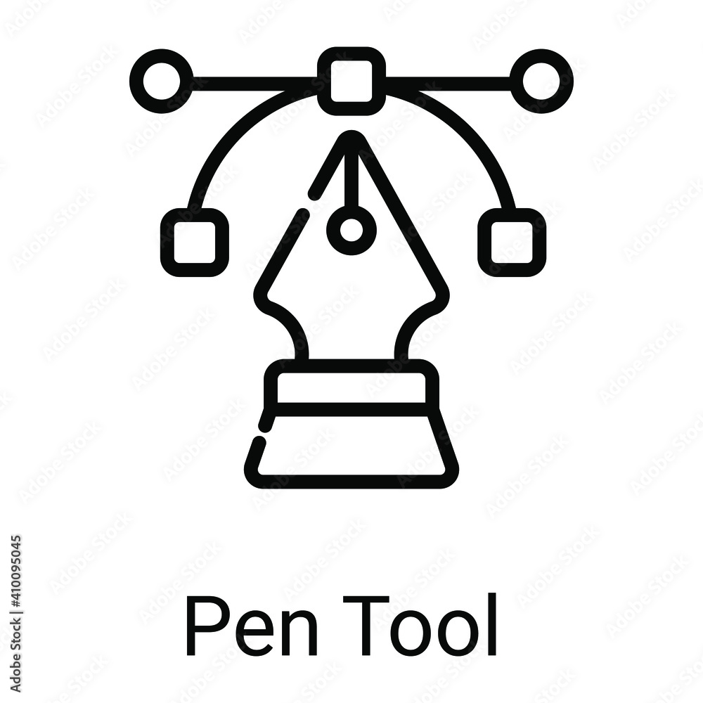 pen tool line icon isolated on white background pen tool line icon isolated on white background