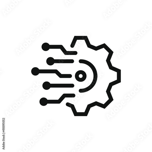 Digital technology gear icon concept isolated on white background. Vector illustration