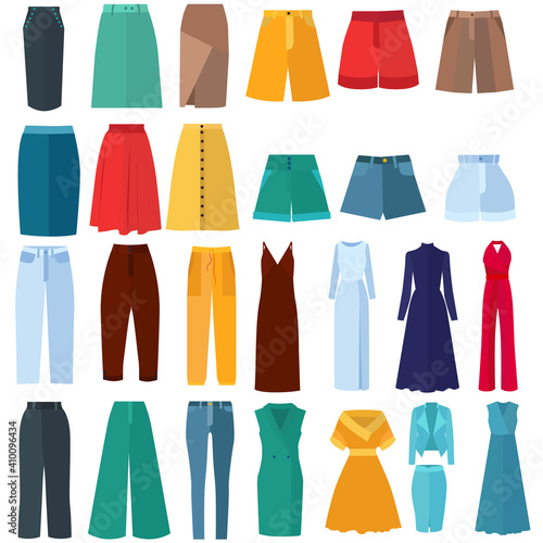 vector  isolated  set of clothes in flat style