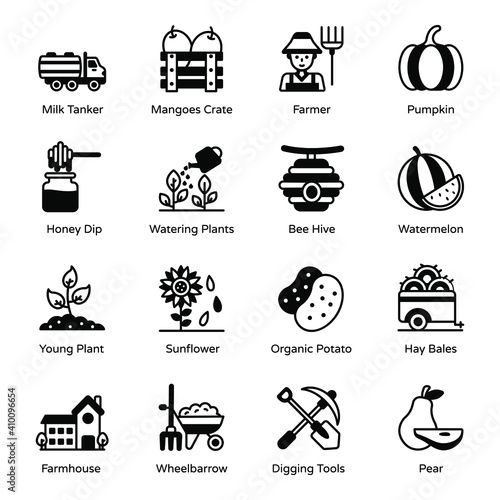 
Pack of Gardening Solid Icons 

