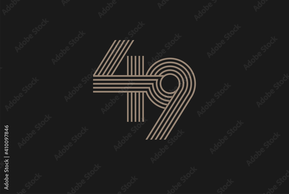 Number 49 Logo, Monogram Number 49 logo multi line style, usable for anniversary and business logos, flat design logo template, vector illustration Number 49 Logo, Monogram Number 49 logo multi line style, usable for anniversary and business logos, flat design logo template, vector illustration