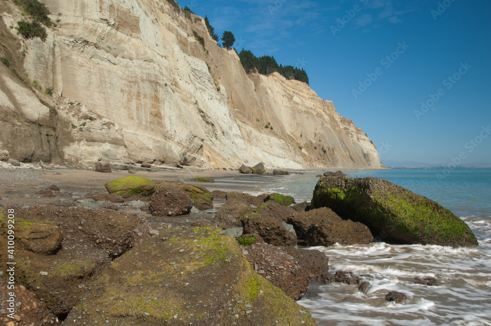 Coastal landscape in Cape Kidnappers Gannet Reserve. North Island. New Zealand.