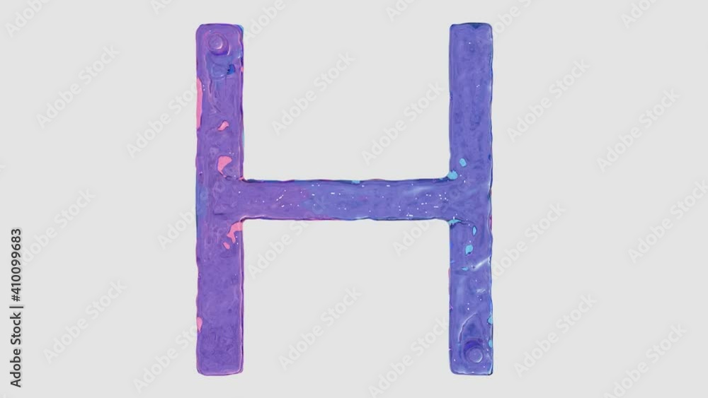 Liquid alphabet: letter H made from pink and blue HD animated liquid flows Liquid alphabet: letter H made from pink and blue HD animated liquid flows