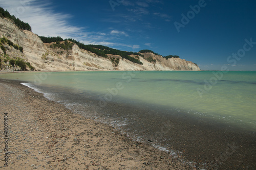 Coastal landscape in Cape Kidnappers Gannet Reserve. North Island. New Zealand.