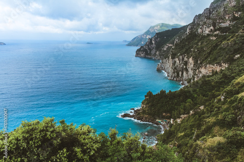 Amalfi coast and Tordigliano beach in Positano Campania