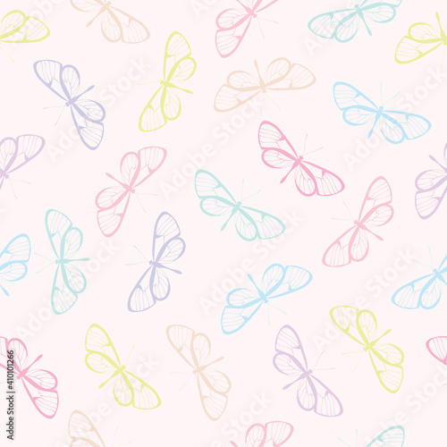 Vector butterfly seamless repeat pattern design background © Kati Moth