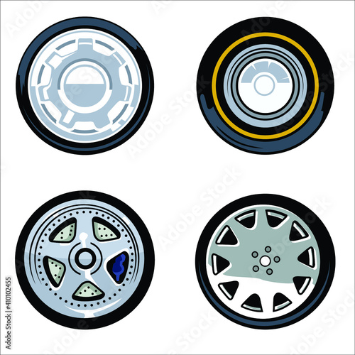 car wheel vector set
