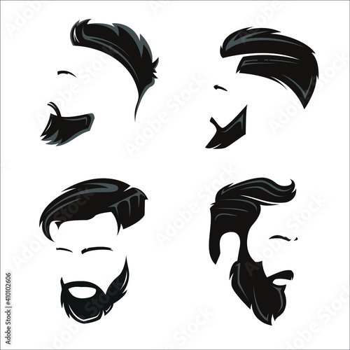 barber shop haircut vector set photo