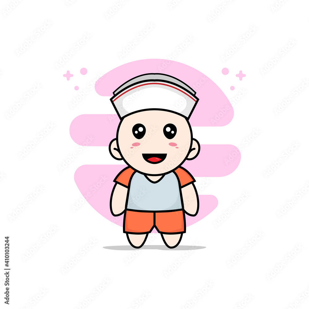 Cute kids character wearing nanny costume. Cute kids character wearing nanny costume.