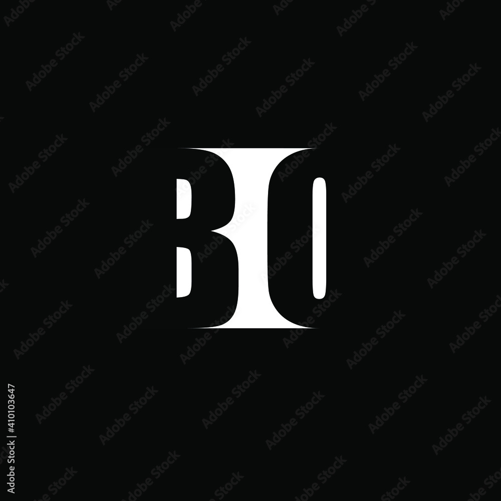 the letter BO. Monogram logo vector simple design on black background the letter BO. Monogram logo vector simple design on black background