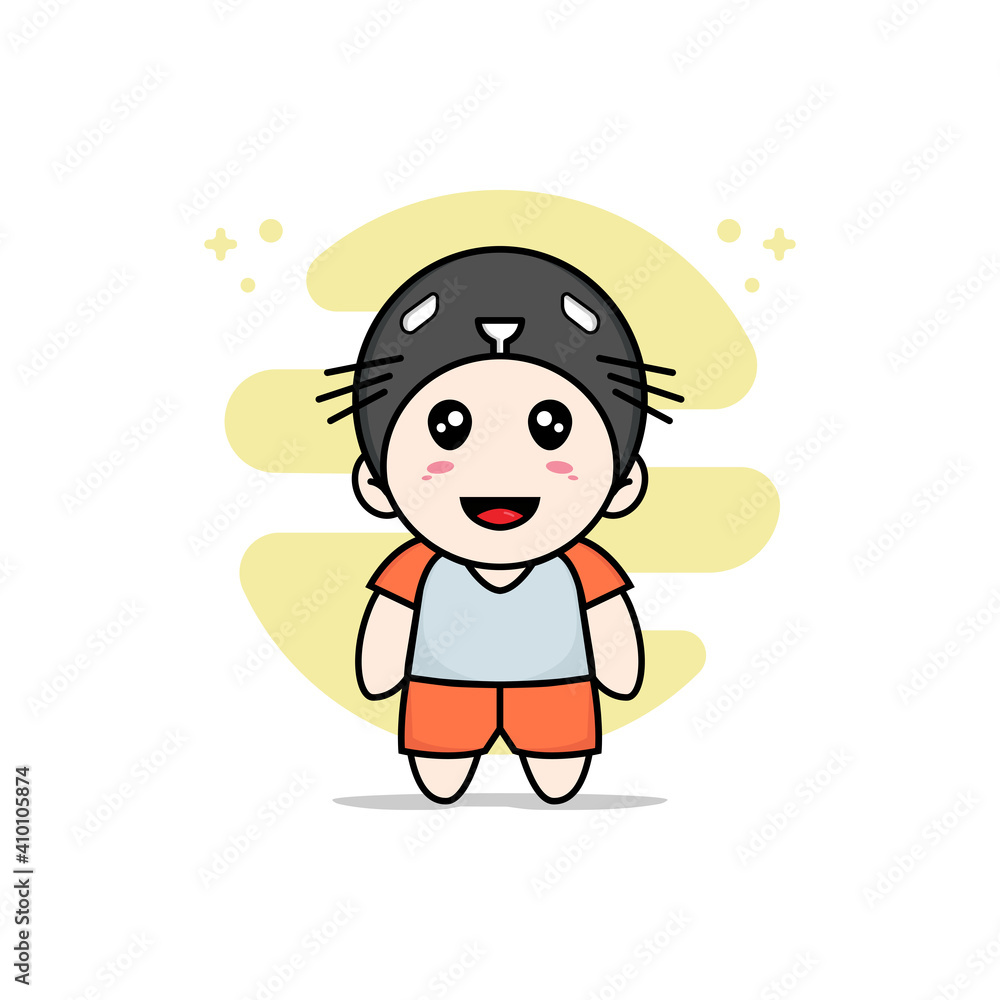 Cute kids character wearing seals costume. Cute kids character wearing seals costume.