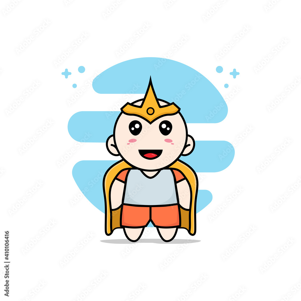 Cute kids character wearing superhero costume. Cute kids character wearing superhero costume.