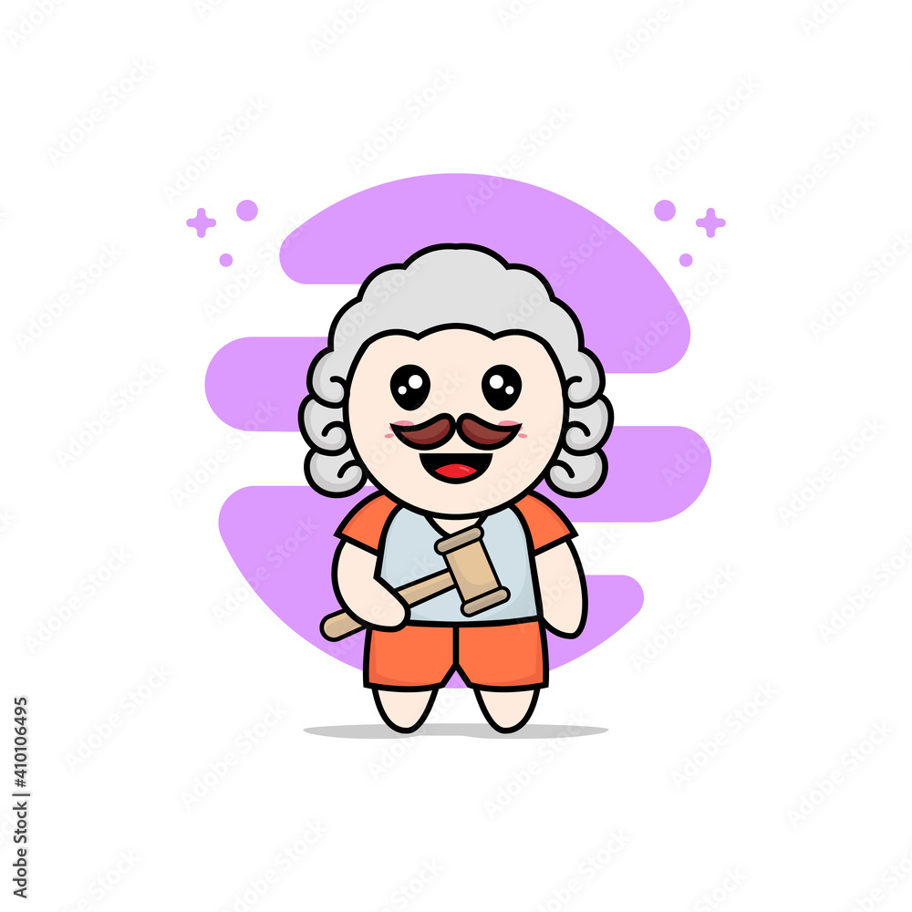 Cute kids character wearing judge costume. Cute kids character wearing judge costume.