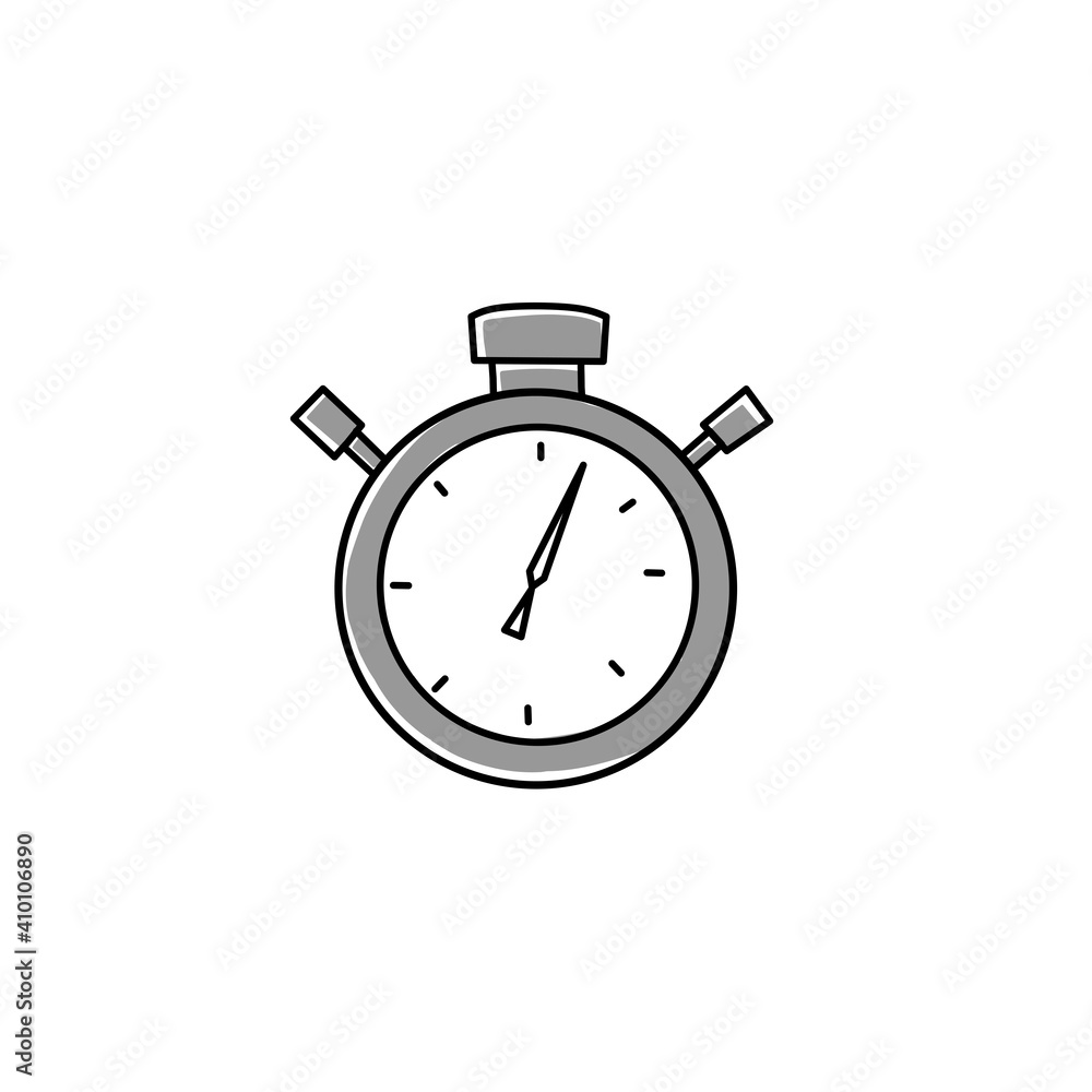 Flat stopwatch icon. Vector flat illustration. Clock Timer icon symbol Flat stopwatch icon. Vector flat illustration. Clock Timer icon symbol