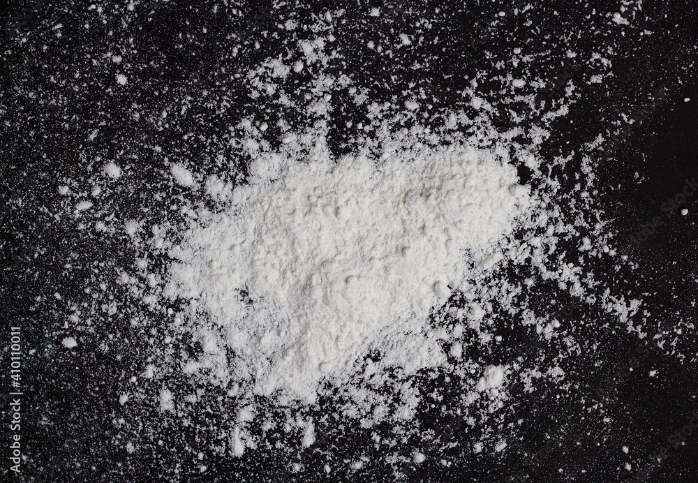 The powder is on a black background The powder is on a black background