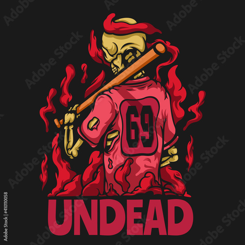 undead skull illustration