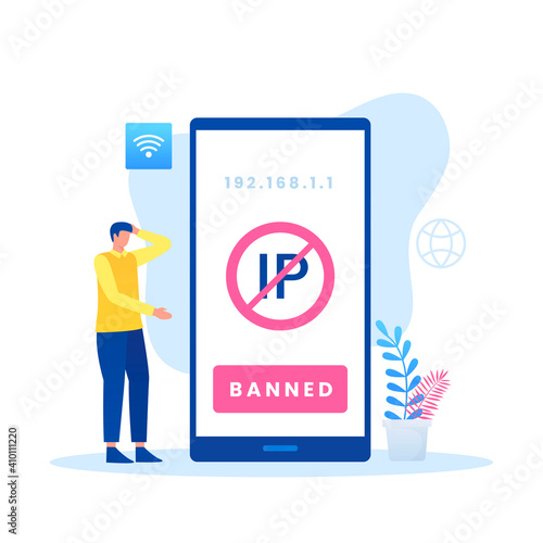 IP Address illustration concept. Illustration for websites, landing pages, mobile applications, posters and banners