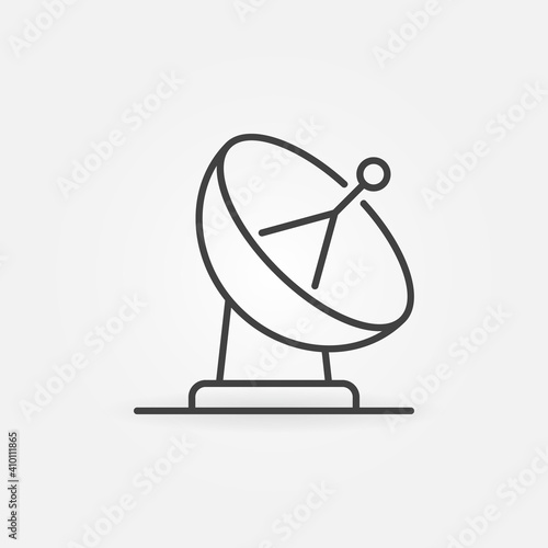 Satellite Dish Antenna vector concept icon or sign in outline style
