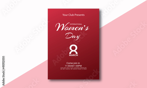 Editable Women's Day Flyer Template for Marketing. Happy Women's Day celebration Flyer.