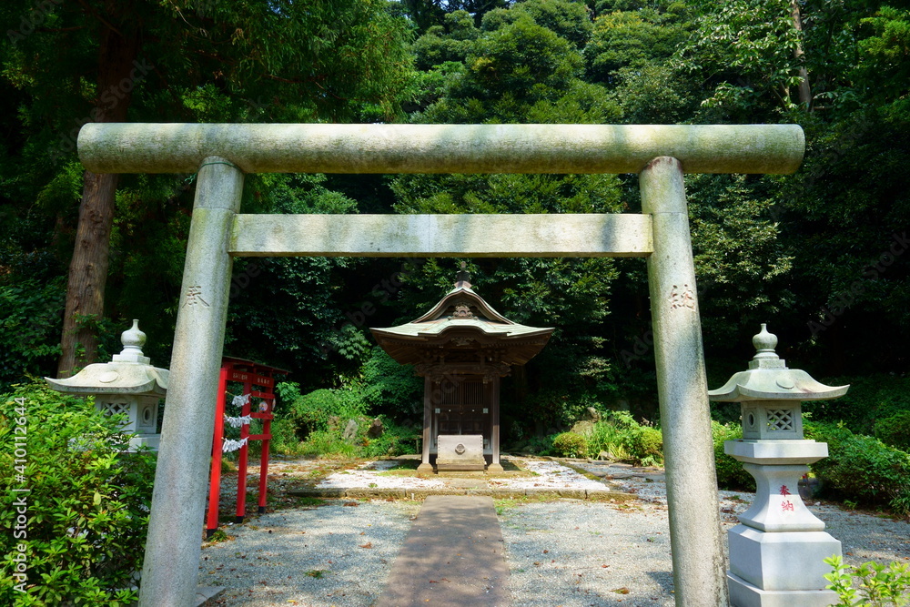 Fujisawa / Japan. Yugyo-ji Temple. Uga-jinja Shrine. It is small but built in an elegant style Fujisawa / Japan. Yugyo-ji Temple. Uga-jinja Shrine. It is small but built in an elegant style
