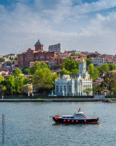 Balat District view from sea in Istanbul photo