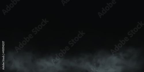 Natural smoke or fog effect on a black transparent background. Vector smoke or fog. Isolated. Vector illustration.