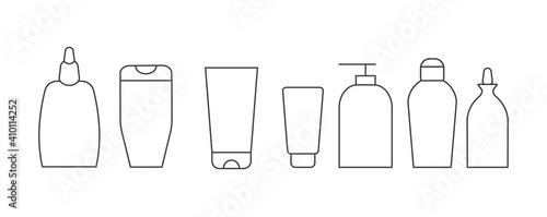 Set of Cosmetics line icons. Vector