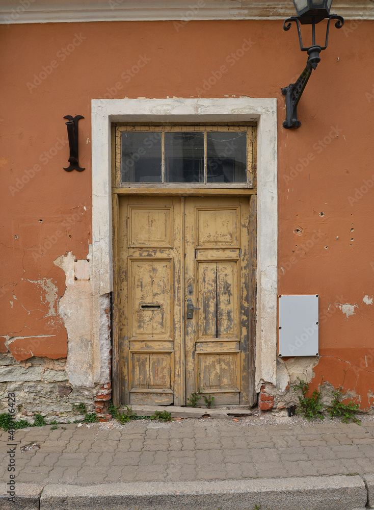 Brown wooden door