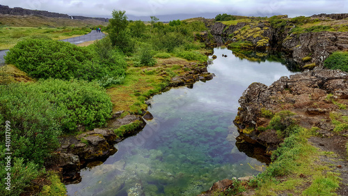 Travel to Iceland. Beautiful Icelandic landscape. Thingvellir Iceland Nature Reserve​