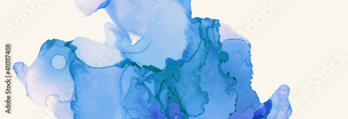 Alcohol ink vector texture banner. Fluid ink abstract background.