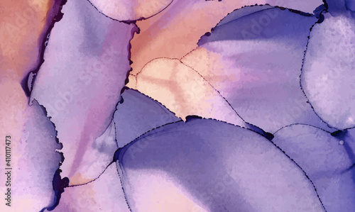 Alcohol ink vector texture banner. Fluid ink abstract background.