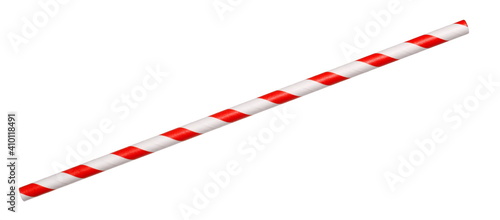 Paper drinking straw isolated on white background with clipping path, eco friendly