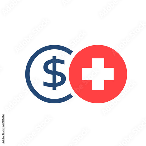 Medical cost icon. Clipart image isolated on white background