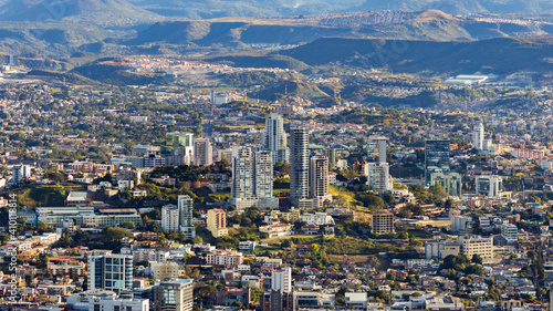 Aerial shot of the buildings in Tegucigalpa, Honduras photo
