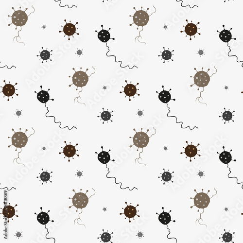 Different kinds of viruses. Virus pattern design. Vector illustration.