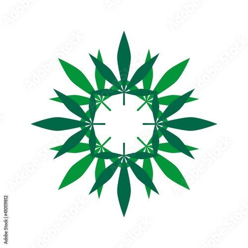 Cannabis (Ruderalis) Leaf Green Marijuana Wreath