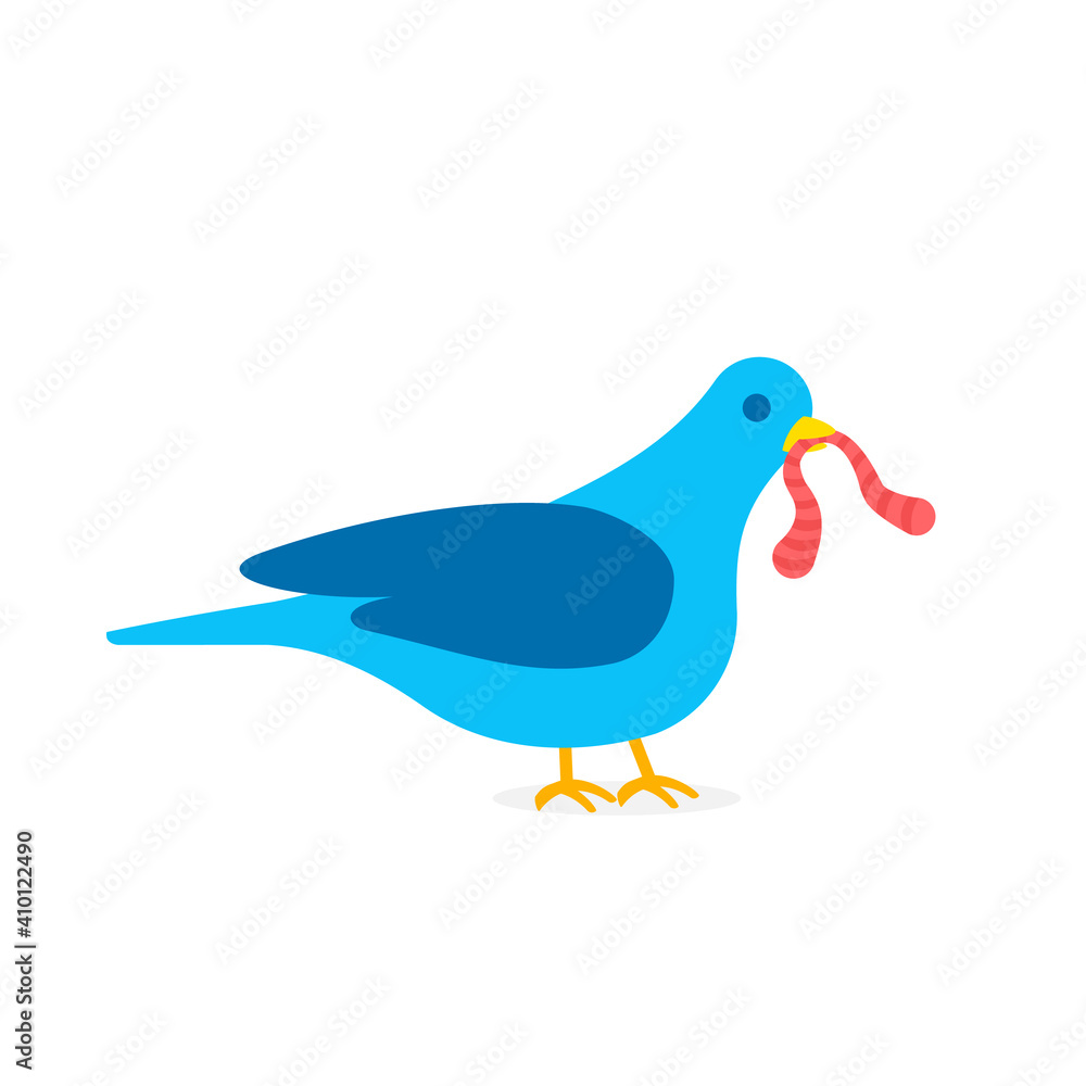 Early bird gets the worm icon. Clipart image isolated on white background. Early bird gets the worm icon. Clipart image isolated on white background.