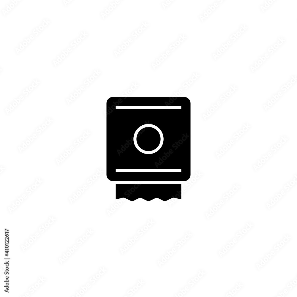 Paper towel dispenser silhouette icon. Clipart image isolated on white background. Paper towel dispenser silhouette icon. Clipart image isolated on white background.
