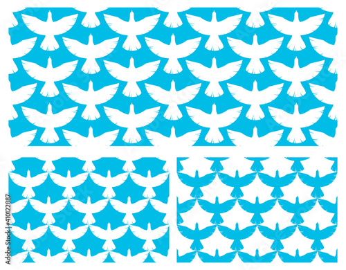 Flying blue birds seamless ...