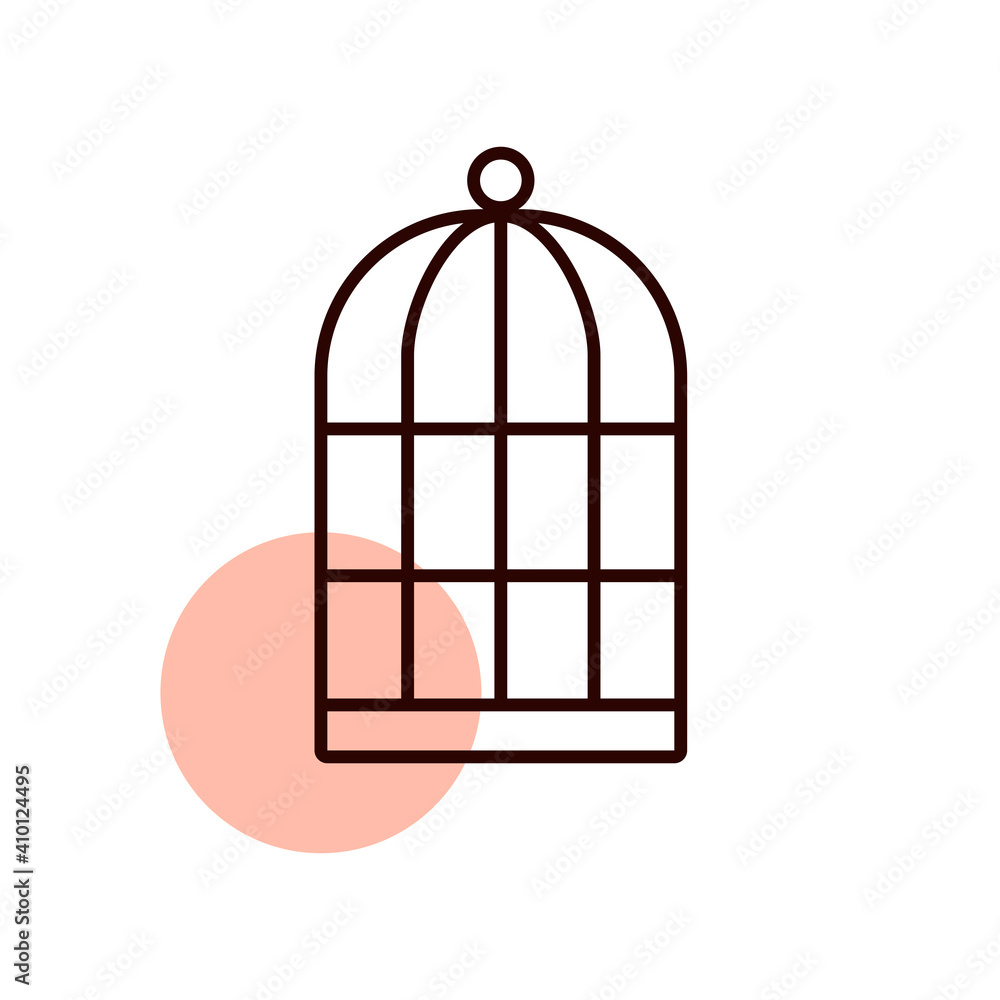 Empty bird cage vector icon. Pet animal sign Empty bird cage vector icon. Pet animal sign