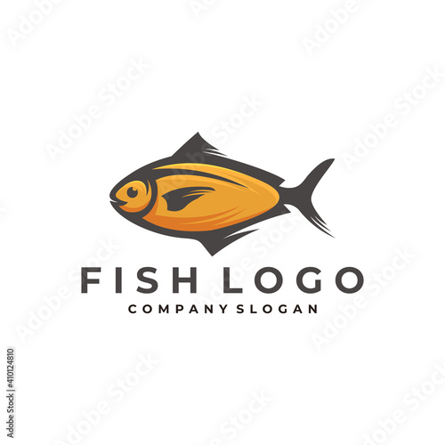 fish Logo Design Template. animal icon logotype. seafood vector illustration