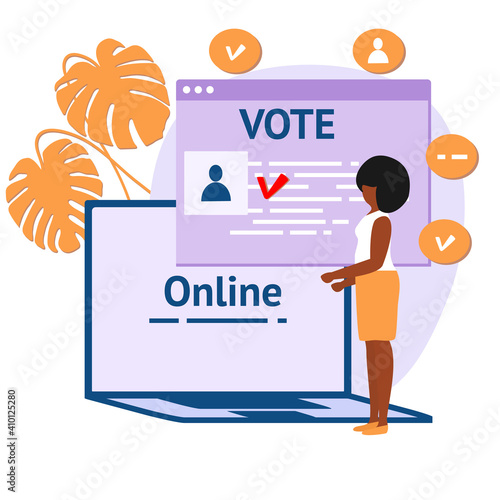 Vote Online Vector People Election E-voting