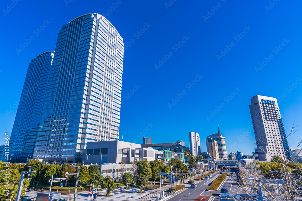 Scenery of Makuhari New City, Chiba Prefecture, Japan. Makuhari is a new business district near Tokyo. Scenery of Makuhari New City, Chiba Prefecture, Japan. Makuhari is a new business district near Tokyo.