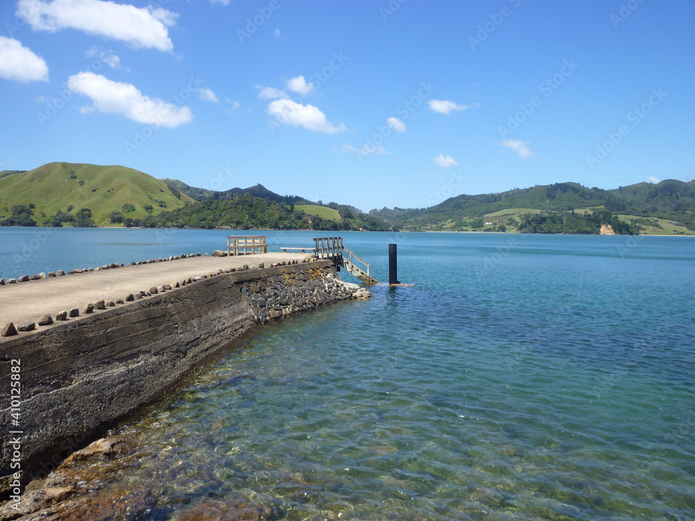 a footbridge at the Coromandel Peninsula, Waikato, North Island, New Zealand, November a footbridge at the Coromandel Peninsula, Waikato, North Island, New Zealand, November