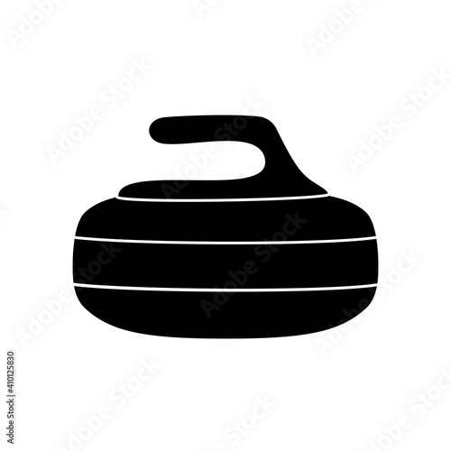 Curling stone icon, vector illustration
