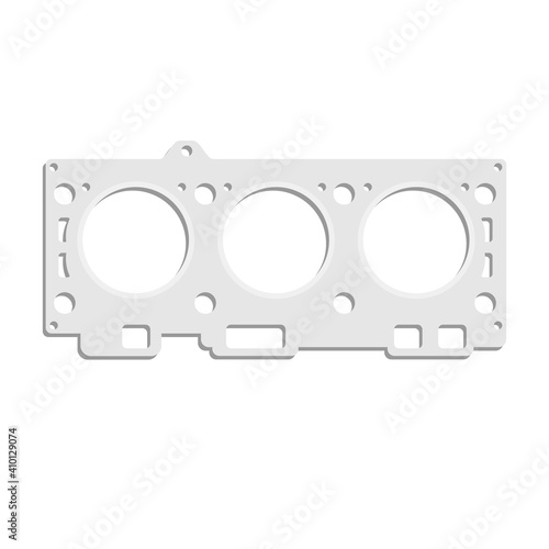 Cylinder head, color vector illustration isolated on white background.