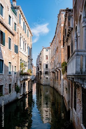 Canals of Venice Italy during summer in Europe,Architecture and landmarks of Venice. Italy Europe #410129252