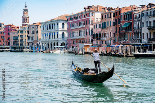 Canals of Venice Italy during summer in Europe,Architecture and landmarks of Venice. Italy Europe