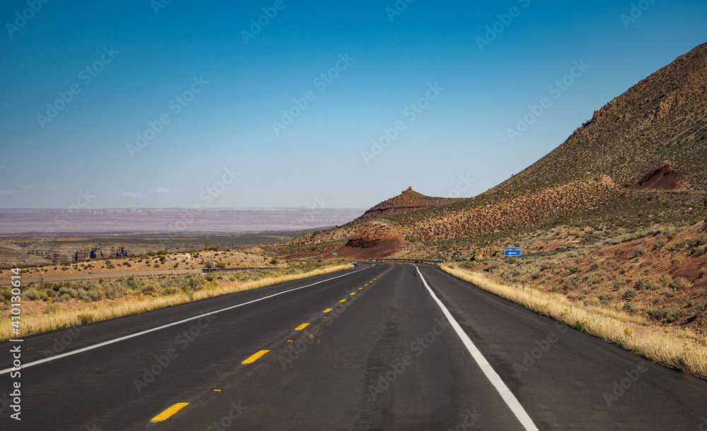 Highway through the Navajo Nation, Arizona Highway through the Navajo Nation, Arizona